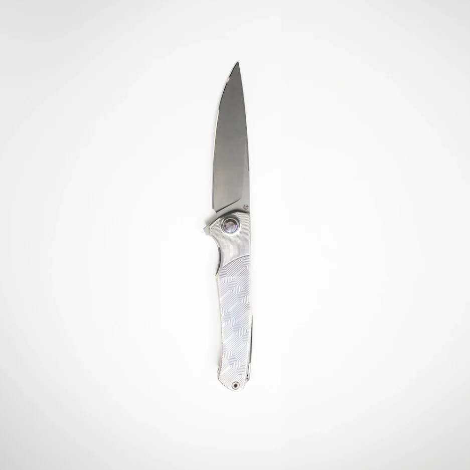Cheburkov Hudson – CPM S90V Bead Blast Blade with Textured Titanium Handles